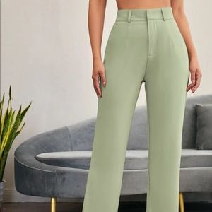 Solid High Rise Tailored Pants mint green size 4